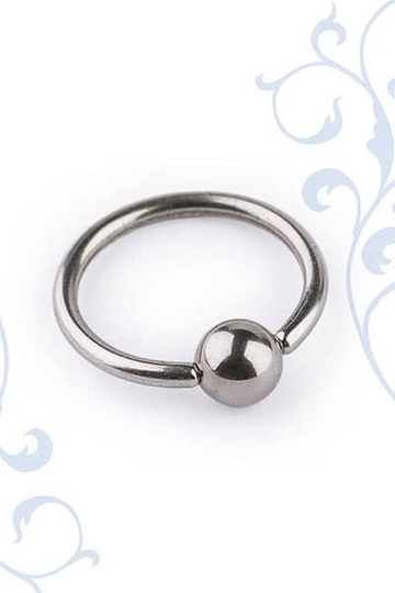 Кольцо для пирсинга из Титана Steel and Silver с Шариком 4мм